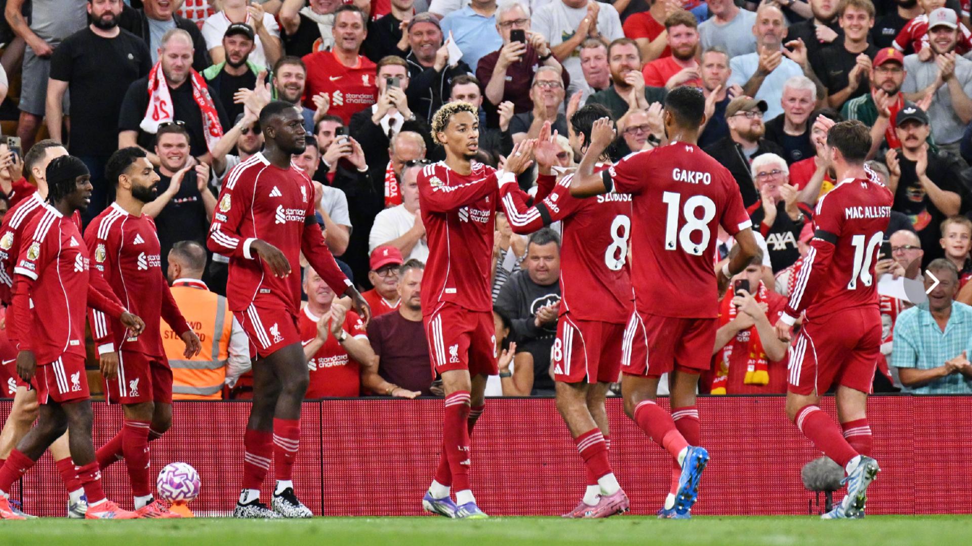 利物浦欧冠小组／联赛阶段主场13连胜，近25场只输1场